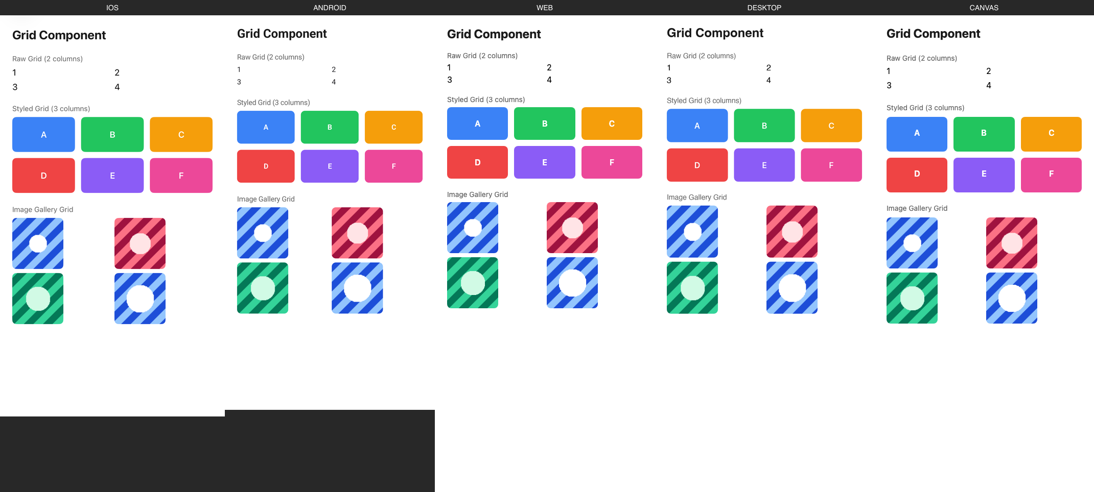 Grid rendered on iOS, Android, Web, Desktop, Canvas
