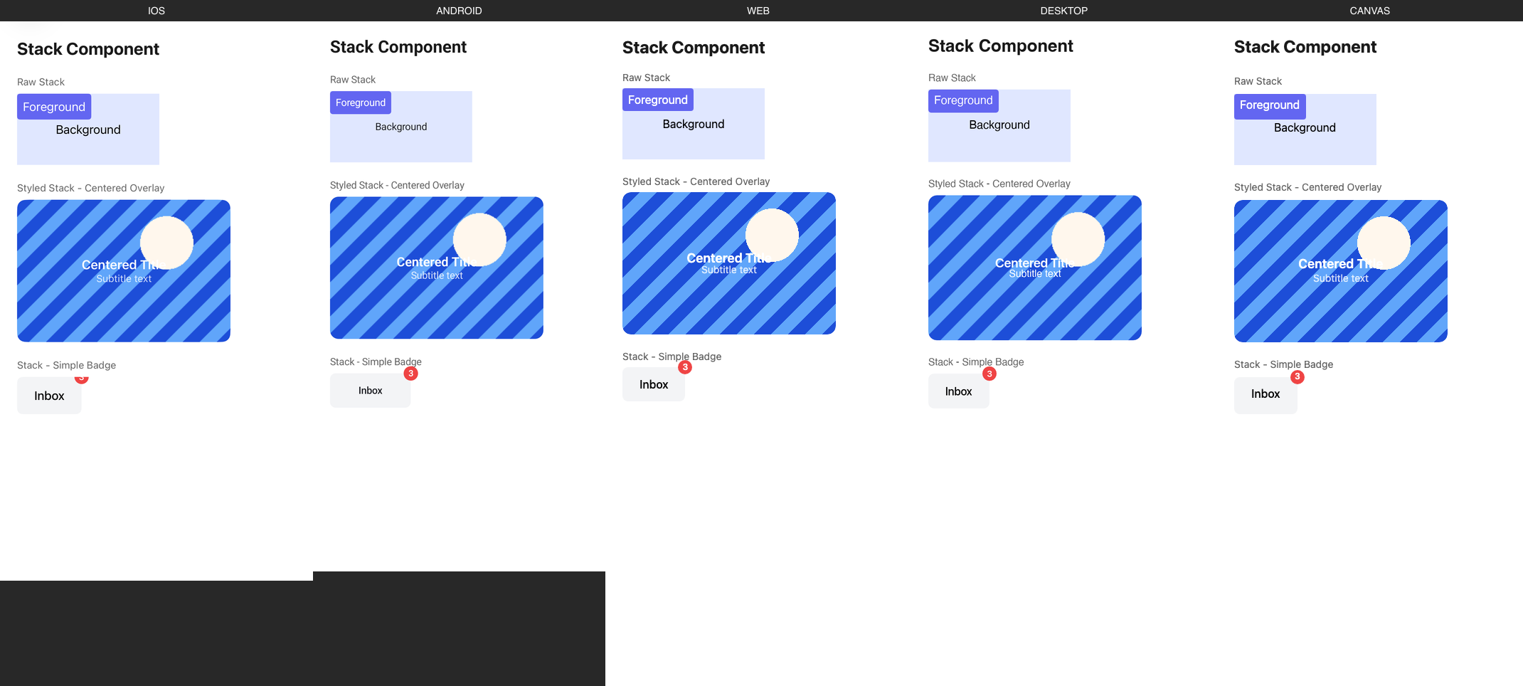Stack rendered on iOS, Android, Web, Desktop, Canvas